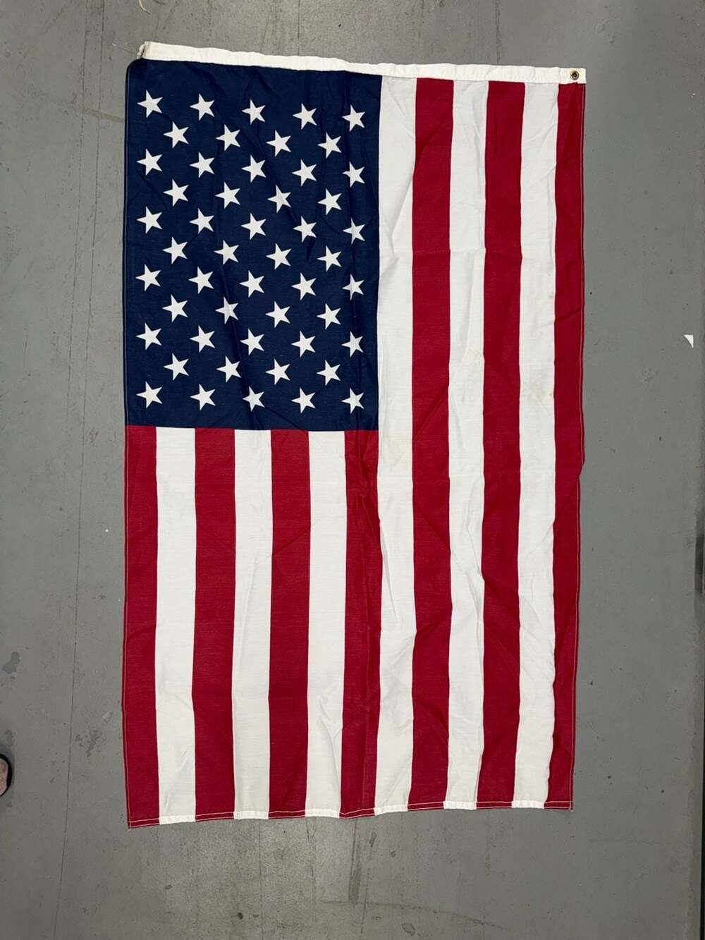 32x62inc American Flag with Embroidered Stars and Sewn Stripes